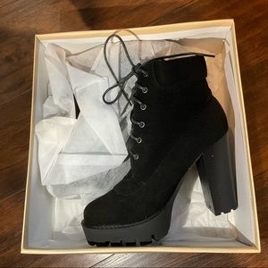 Black suede boots